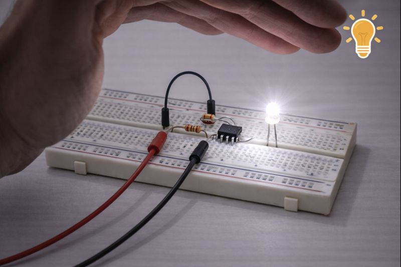 Basit Karanlıkta Yanan Lamba